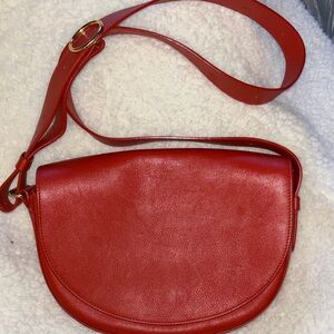 Cuyana Like New. Red Leather Crossbody Half Moon Bag